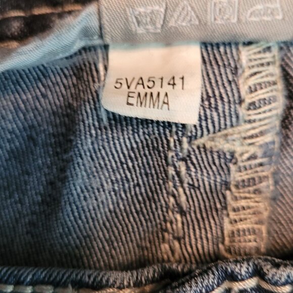 Vanity Jeans Size 26 Emma Curvy Low Rise Straight Thick Stitch Button Flaps - Picture 5 of 11